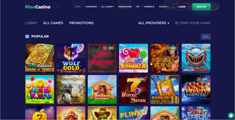 Pinocasino Games